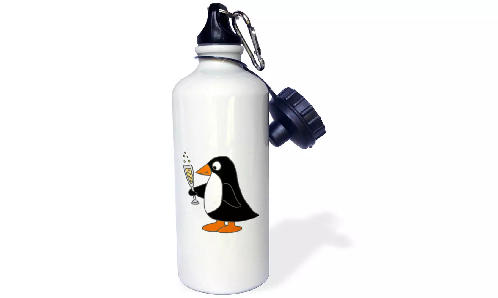  Water Bottle Cool Penguin Drinking Glass of Champagne  - Second Medium
