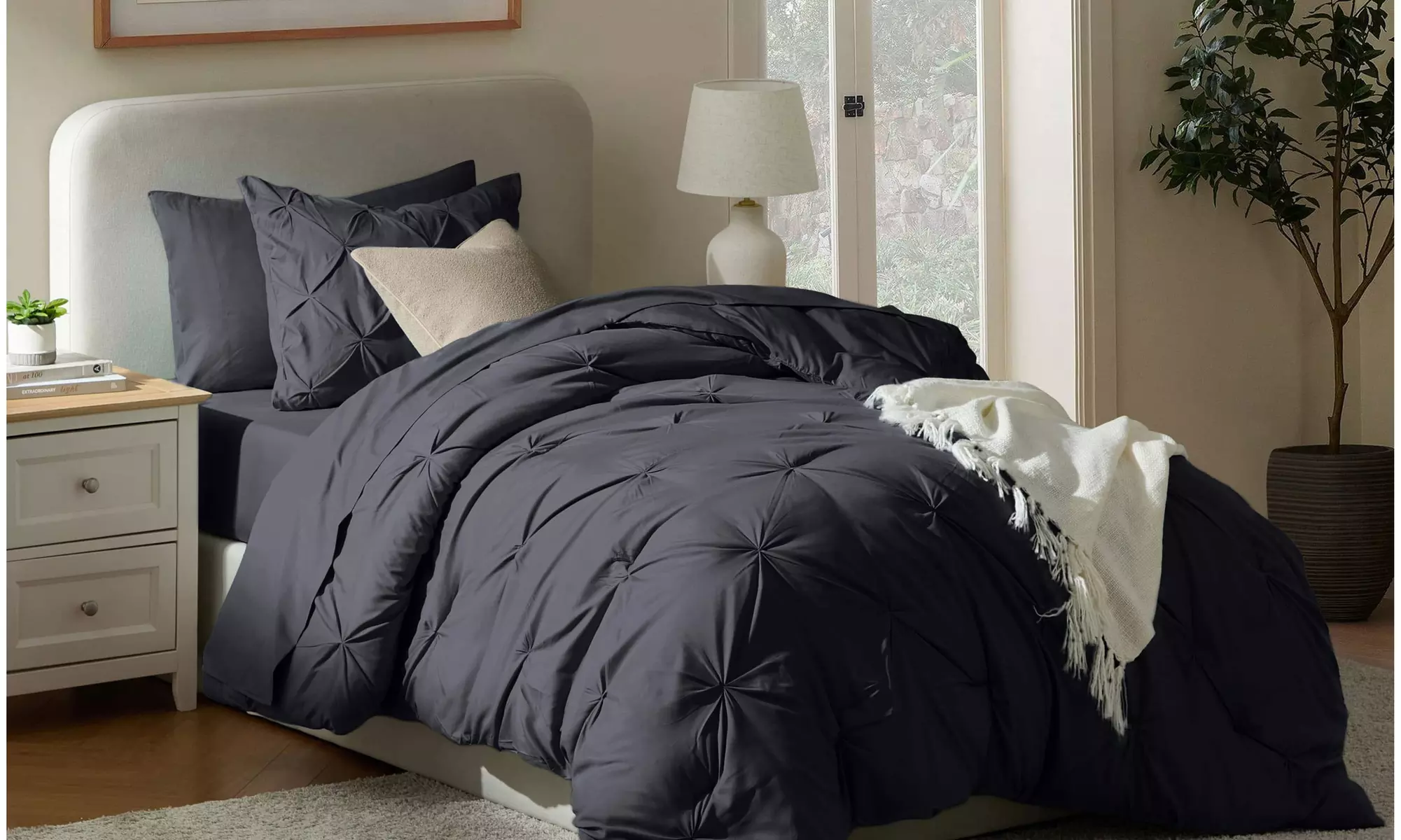 Nestl 5-7Pc Pinch Pleat  Bed in a Bag Set