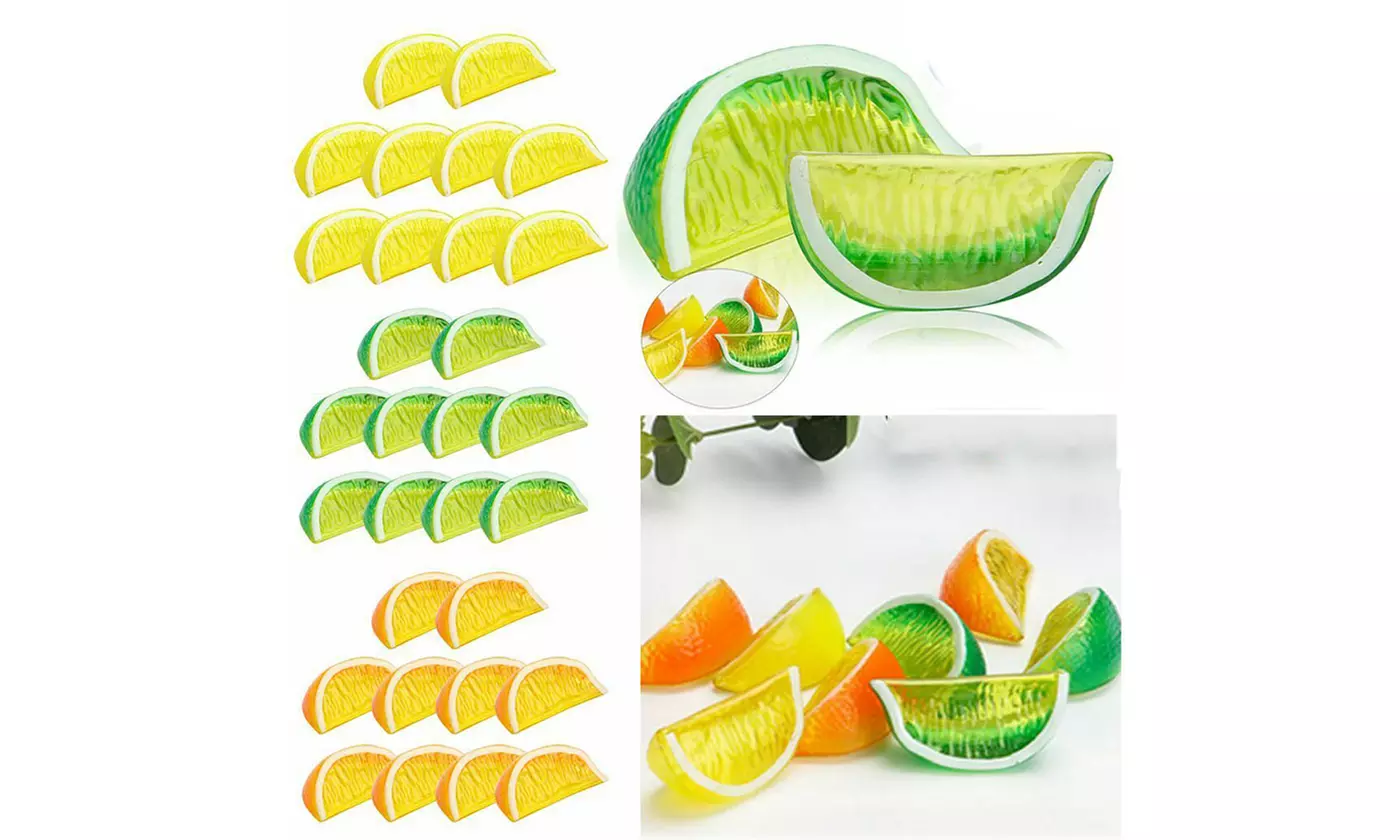 10 pcs Fake Lemon Slice Garnish Artificial Fruit Faux Food House Decoration - Primary Image