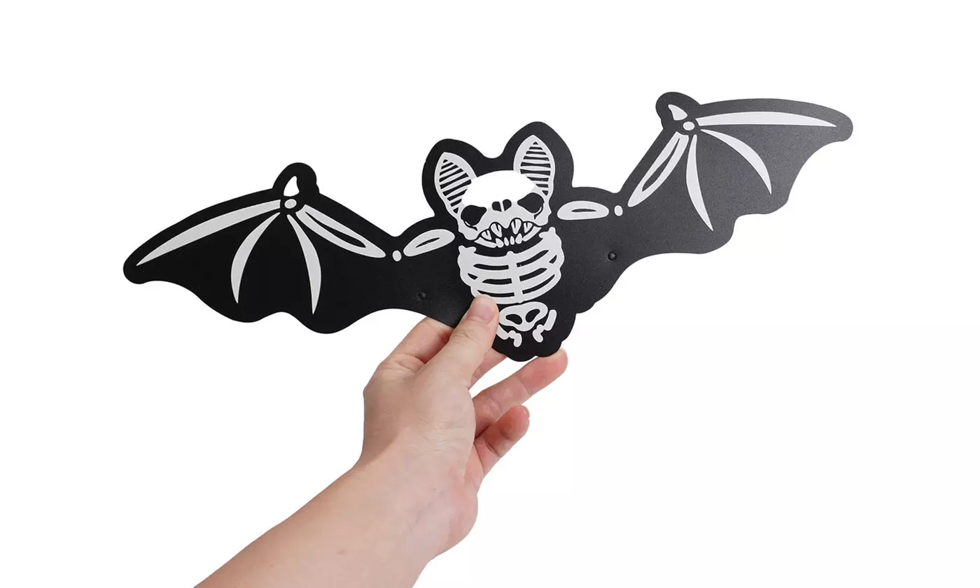 12pcs Hanging Bats for Halloween Decoration Outdoor Large Scary Flying Bat Decor