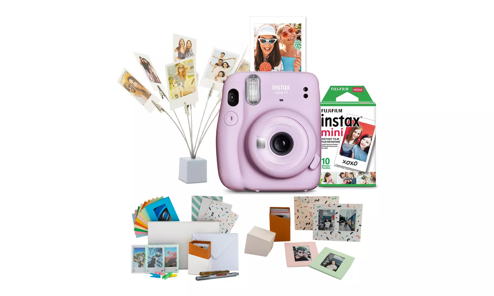 Fujifilm instax Mini 11 Instant Camera Holiday Bundle with Film and Memento Set - Primary Image