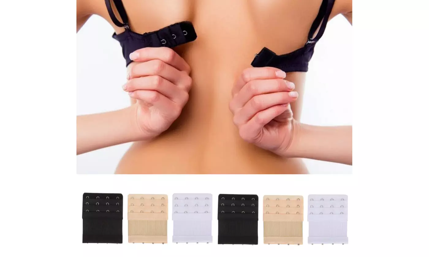 6Pcs Bra Extenders Set, 2 Hooks 3 Hooks 4 Hooks 3 Rows with Elastic 
