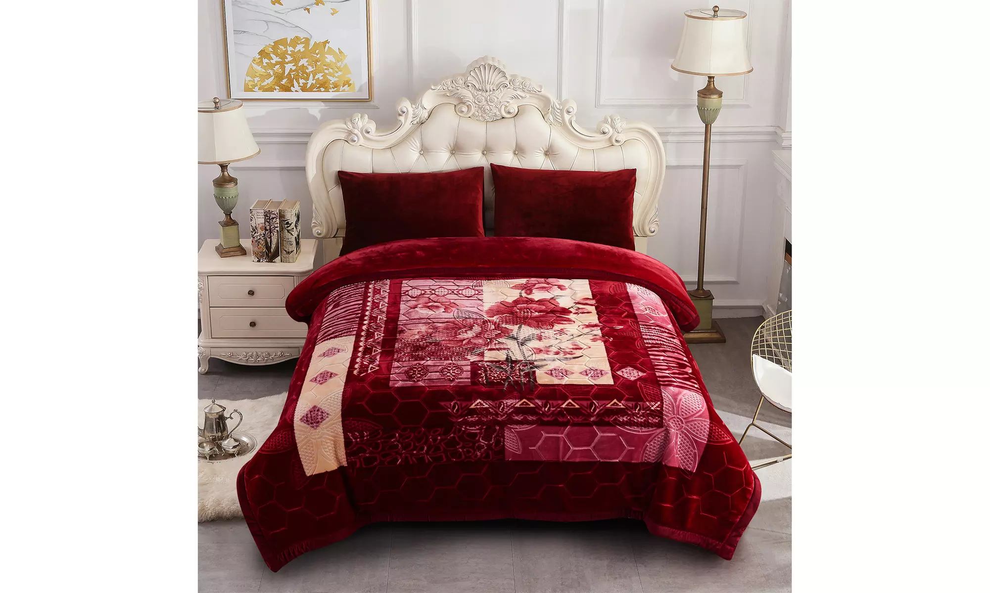 JML Heavy Fleece Blanket,2 Ply Printed Bed Blanket For King Size,85"x93",10Lb