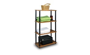 Furinno (99557LC/BK) Turn-N-Tube 4-Tier Multipurpose Shelf 