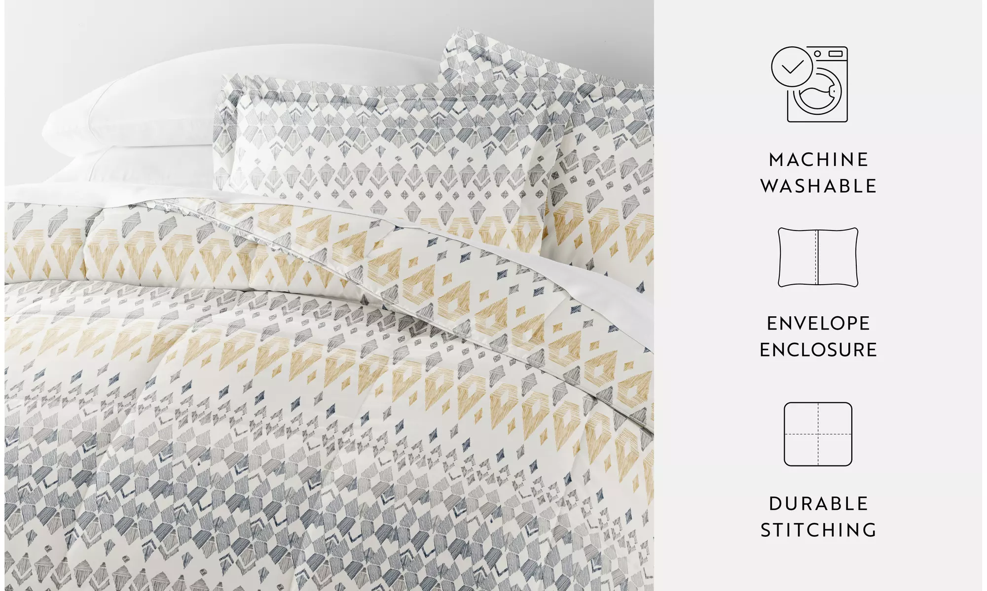 iEnjoy Home Down Alternative Patterned All Season Comforter Set