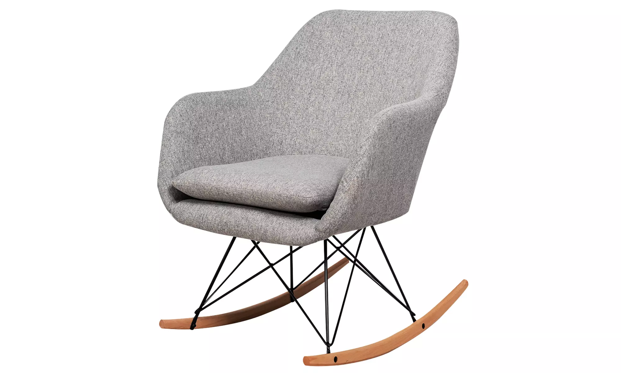 Rocking Chair Fabric Rocker Upholstered Single Sofa Chair Accent Armchair Grey - Primary Image