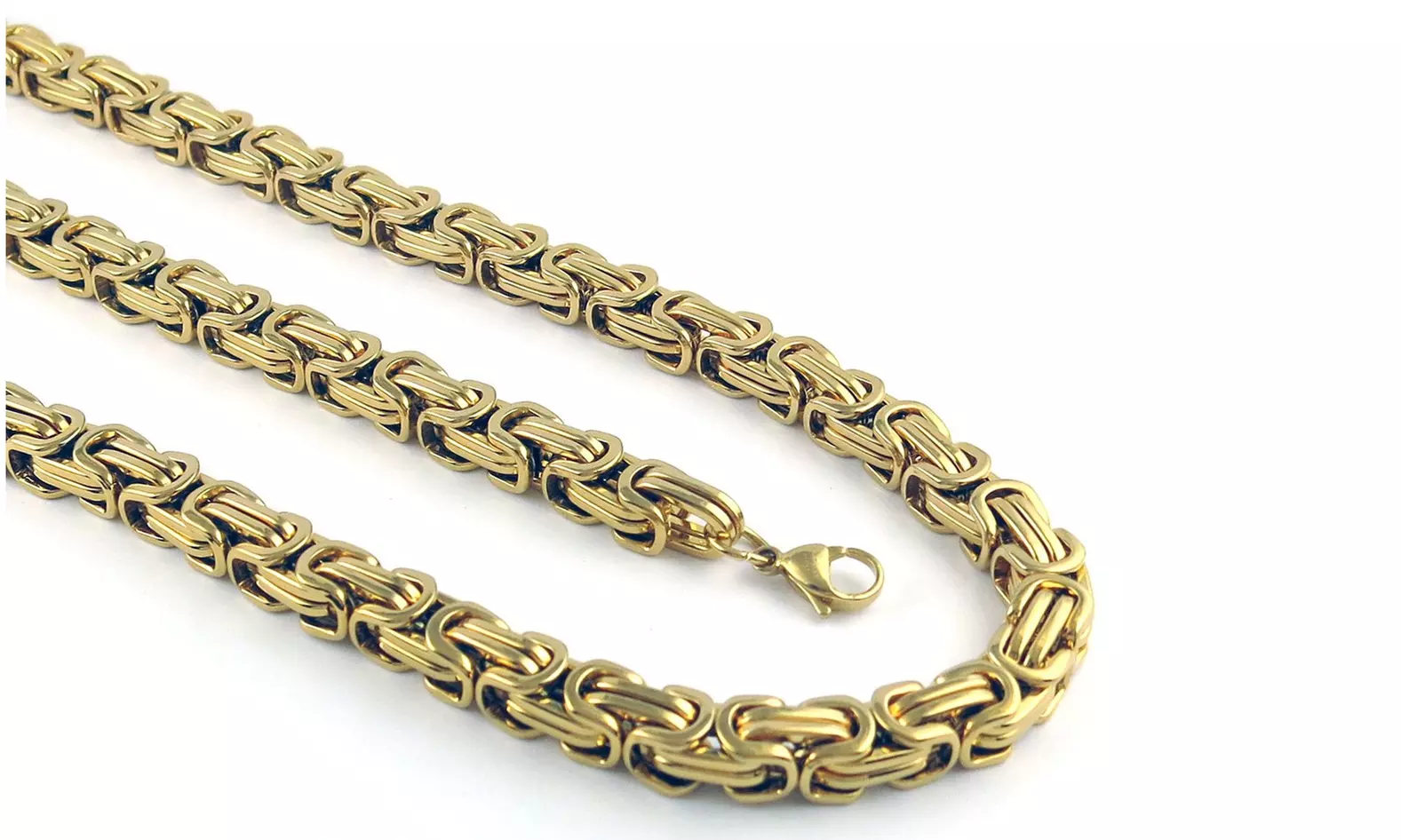 Men's Stainless Steel 24 Inch Byzantine Necklace Multiple Styles Available 