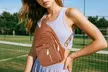 Women Leather Sling Bag Anti-theft Cross Body Bag Travel Sling Purse Chest Bags - Second Medium