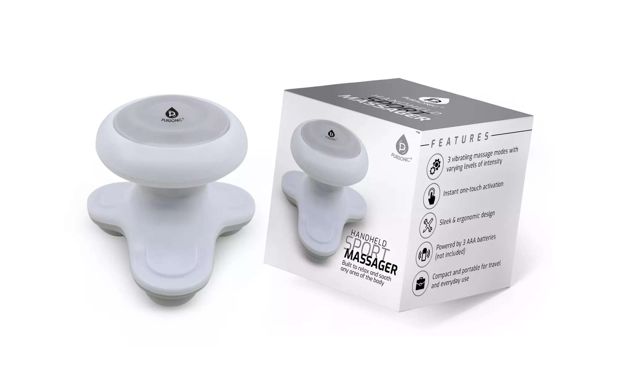 Pursonic Handheld 3 Node Mini Sport Massager  - Primary Image