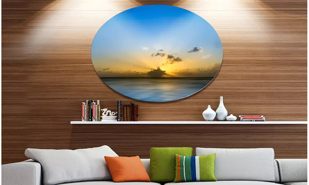 Sunset Lake in South Thailand' Disc Large Seashore Metal Circle Wall Art - Primary Image