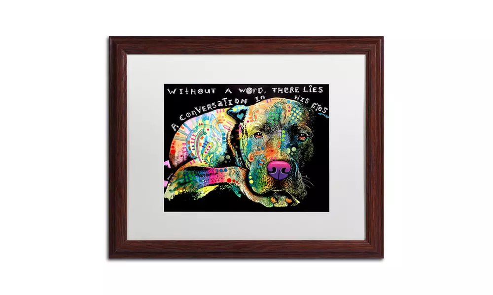 Dean Russo 'Without a Word' Matted Wood Framed Art - Second Medium