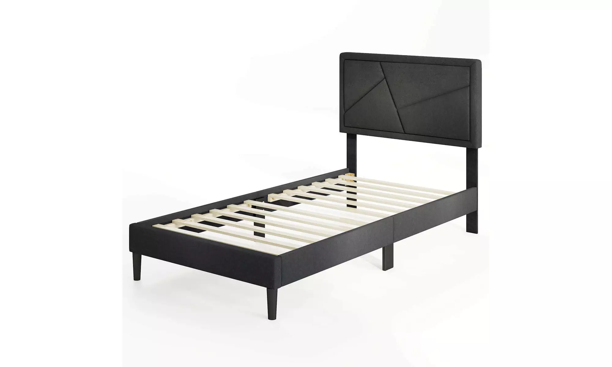 Costway Bed Frame with High Headboard and Wooden Slats