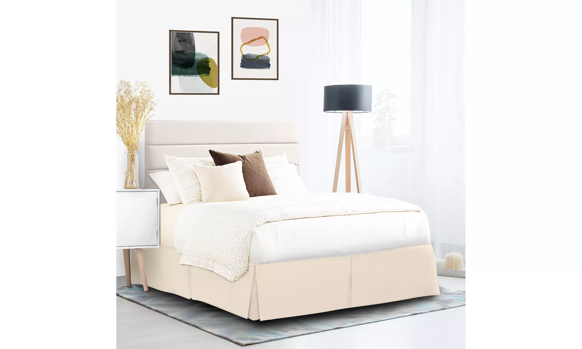 Nestl Pleated Bed Skirt - Wrap Around Microfiber Dust Ruffle