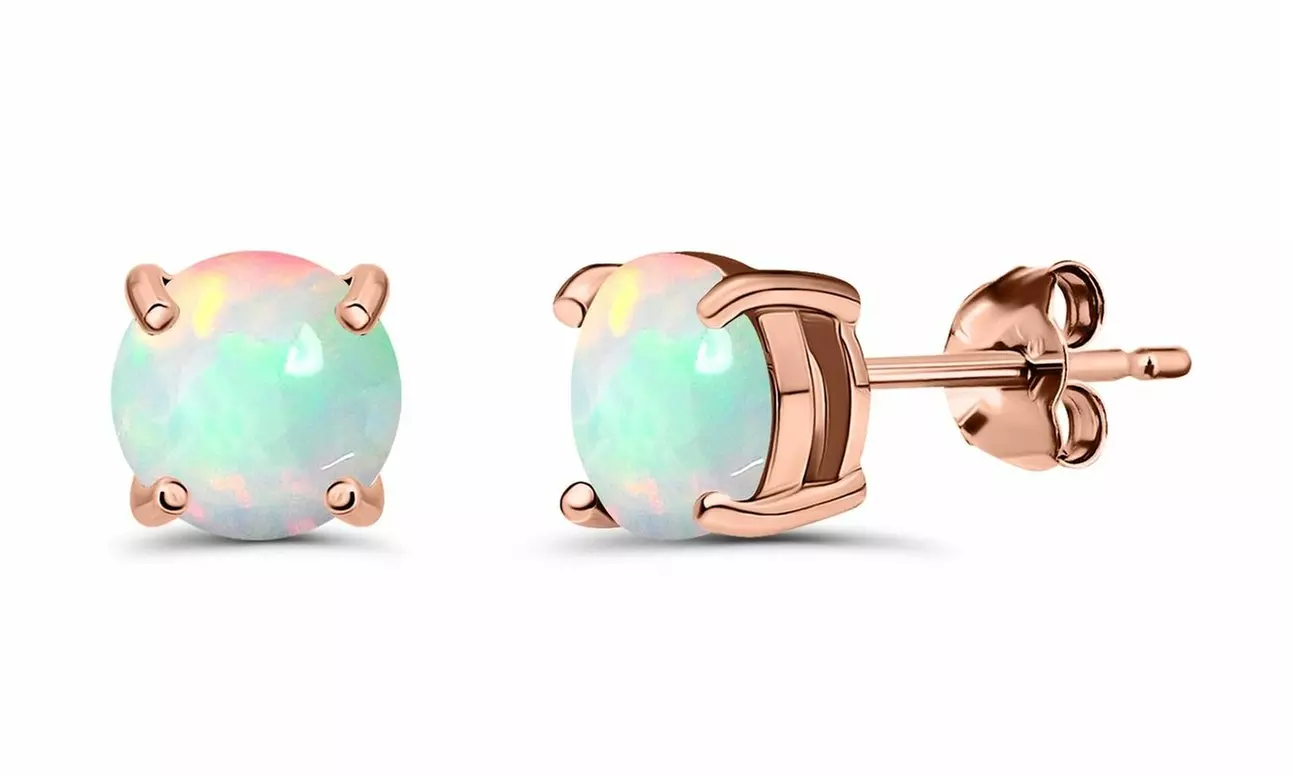 Birthstone Sterling Silver & 18KT Solitaire Stud Earrings 6mm, Round