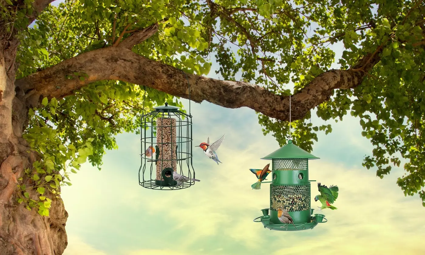 iMounTEK Hanging Wild Bird Feeders - Squirrel-Proof & 3-Tier Options