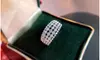 Elegant 5 Row Pave Settings CZ Crystal Wedding Band Ring