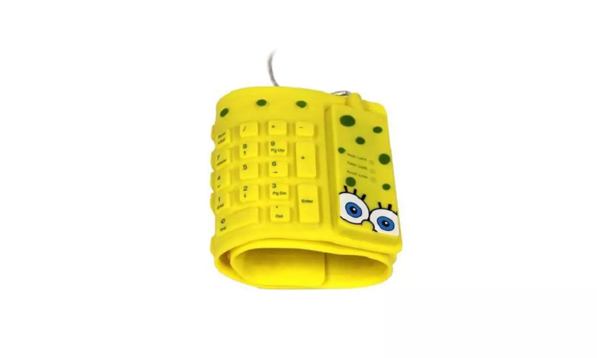 SpongeBob Yellow USB Wired Roll-up Keyboard - Second Medium