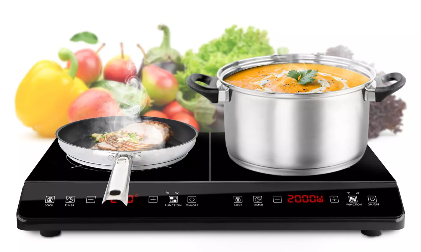 iMounTEK 4000W Dual Induction Cooktop Portable Double Burner with 9 Power Levels