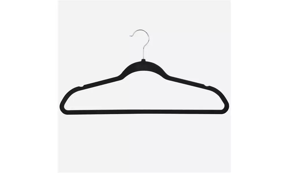 Cloth Hanger Thin Non-Slip Velvet Clothing hanger Set 100 Pack - Primary Image