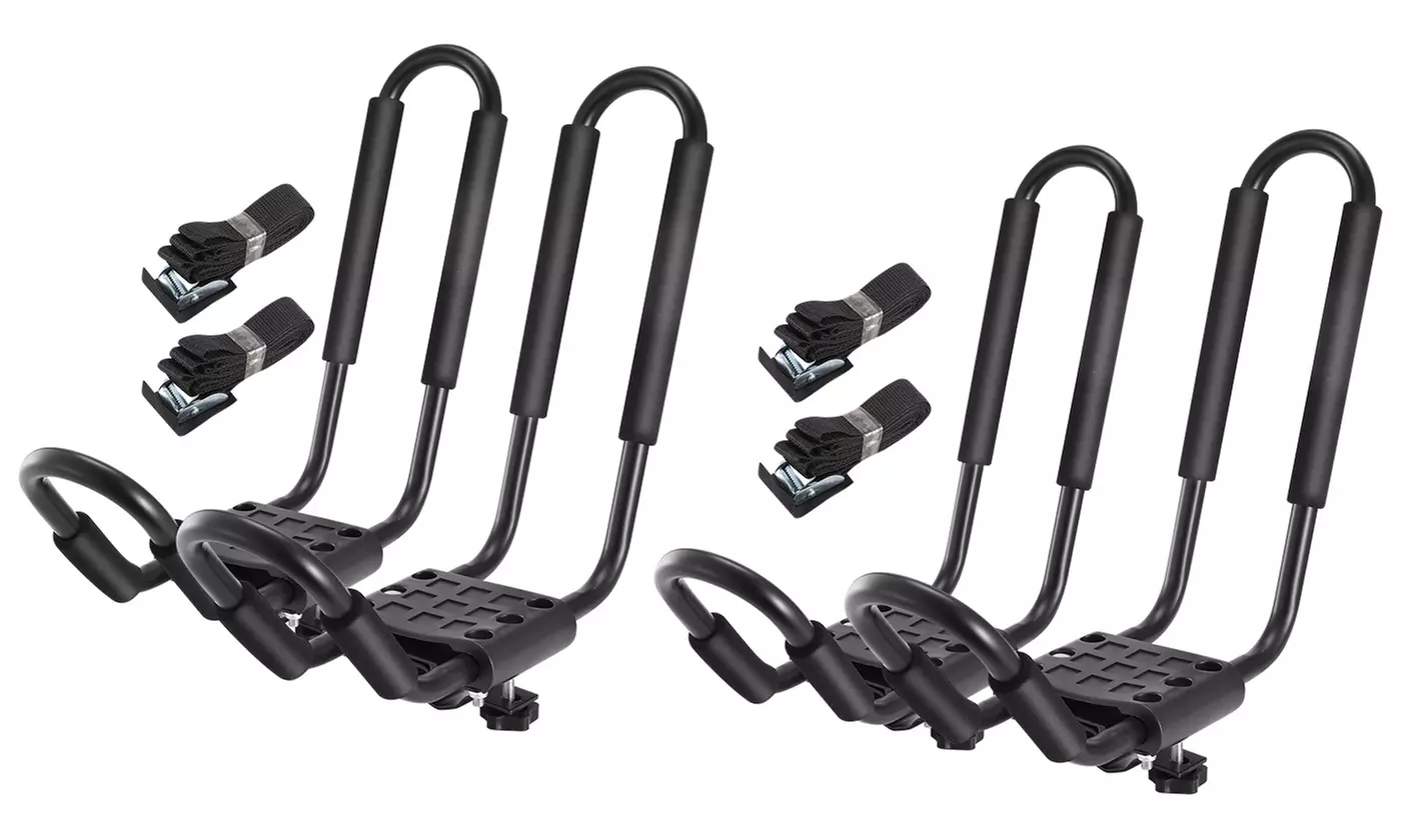 iMounTEK Universal Heavy Duty J-Bar Kayak Carrier Roof Rack with Tie Down Straps - Primary Image