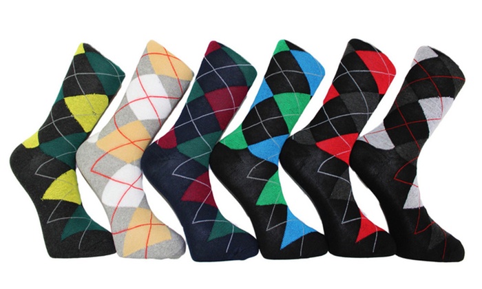 Mens Argyle Dress Socks 6 Pack Groupon 8878