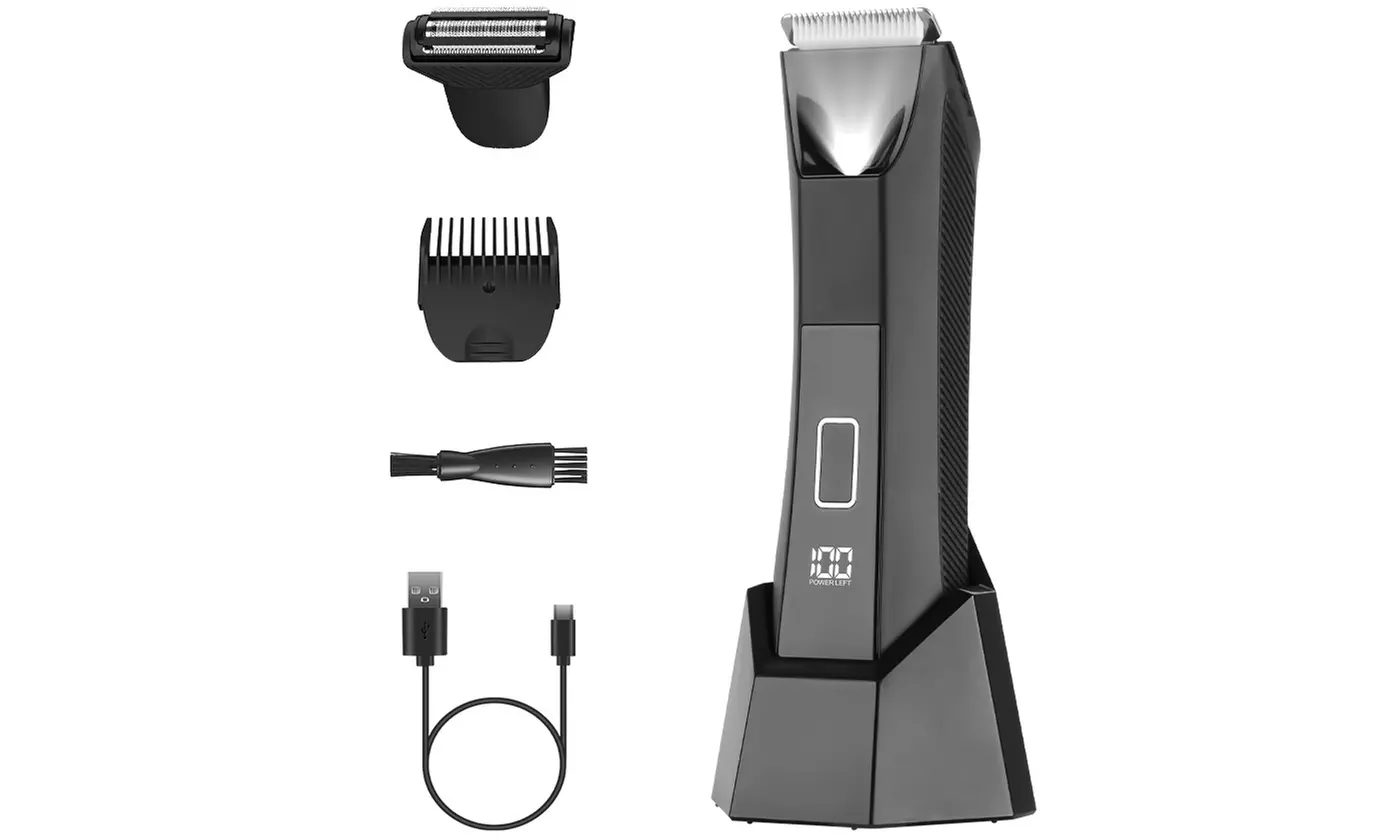iMounTEK Men's 2-in-1 Cordless Electric Body Hair Trimmer Shaver with LED Light