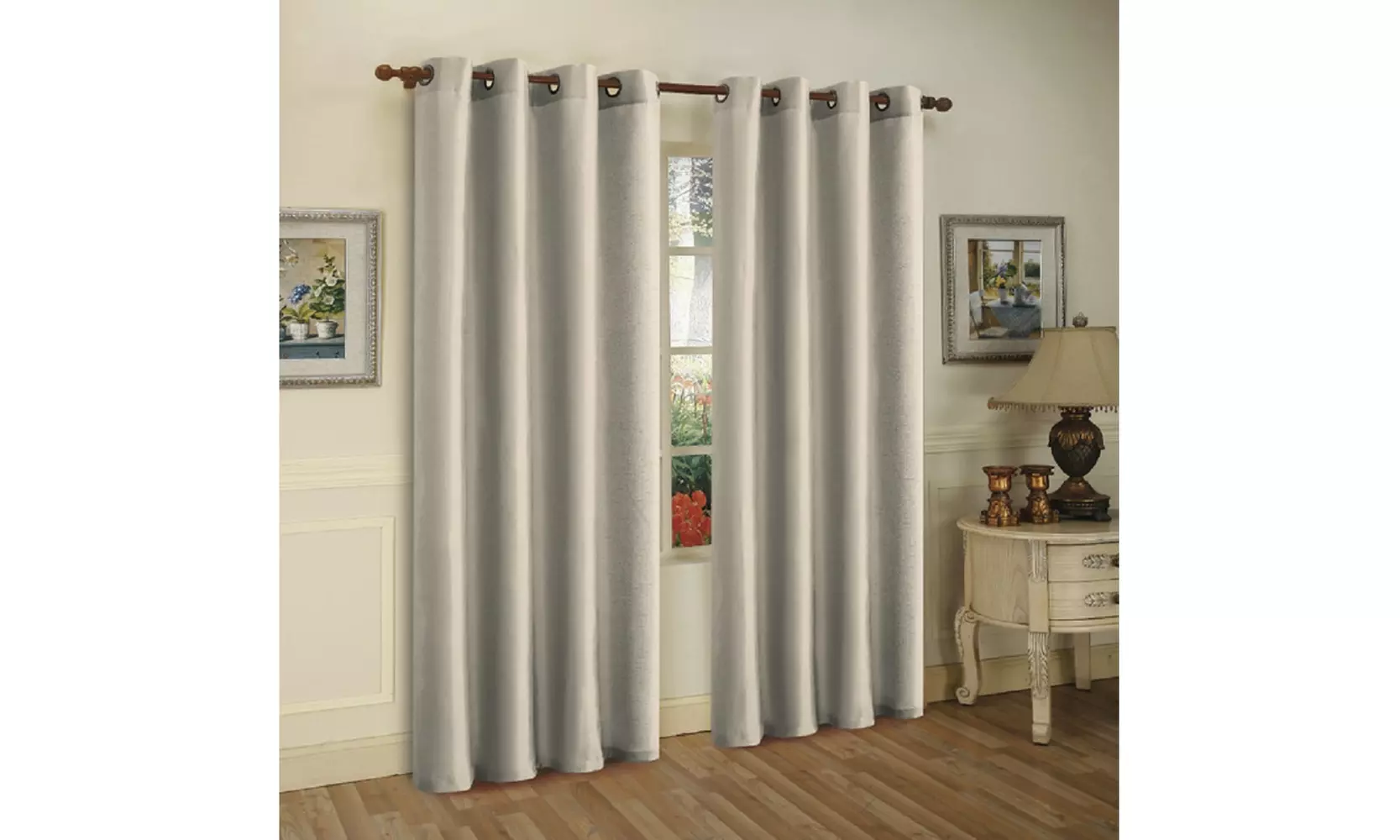 Alexa Semi-Sheer Bronze Grommet Curtain Panels (4-Pack)