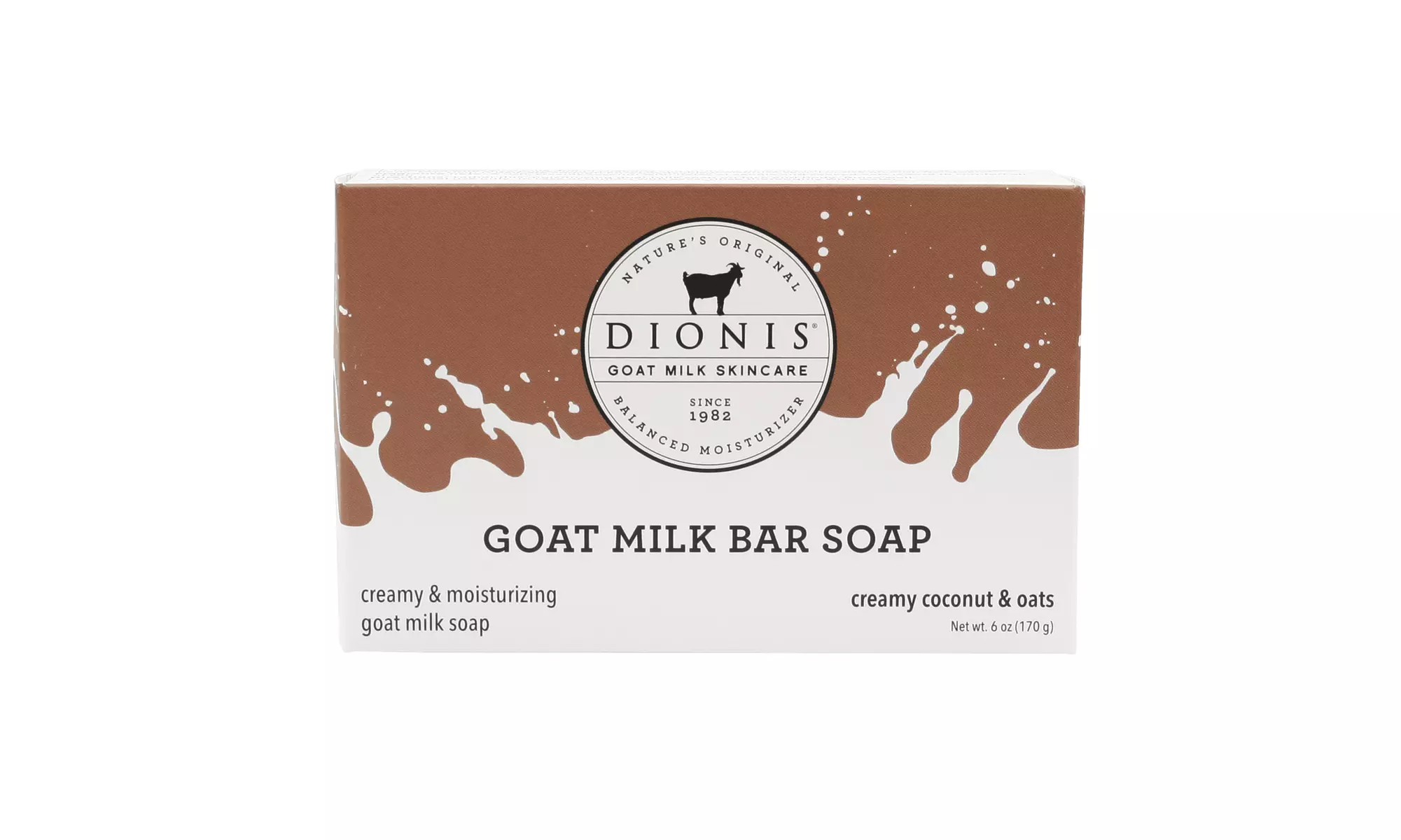 Dionis Goat Milk Bar Soap 6 oz. Creamy Coconut & Oats or Verbena & Cream