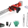 16-Inch Electric Cordless Chainsaw with 2Pcs 21V 3.0Ah Batteries - Red