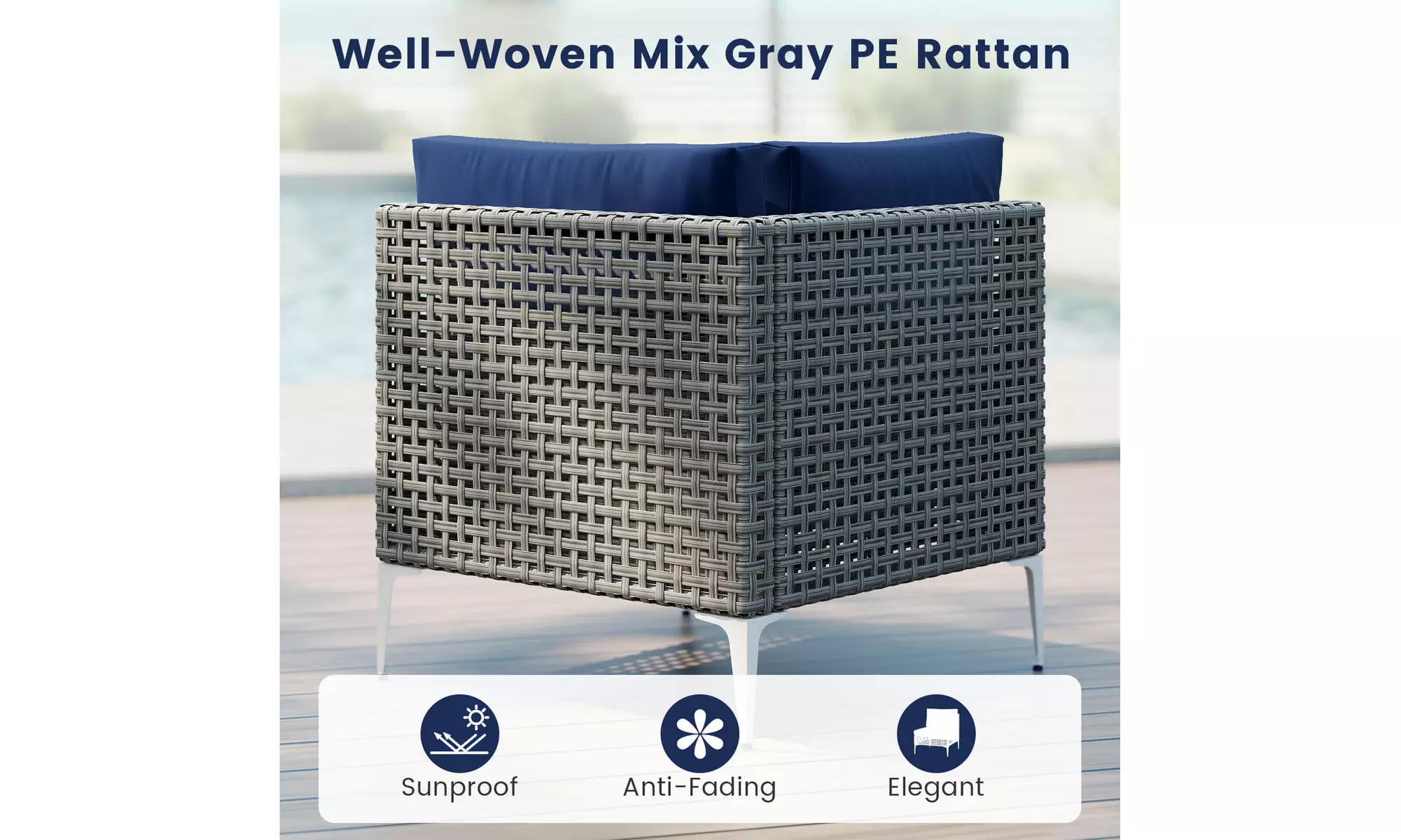 Costway Outdoor Furniture Set with Seat & Back Cushions Coffee Table