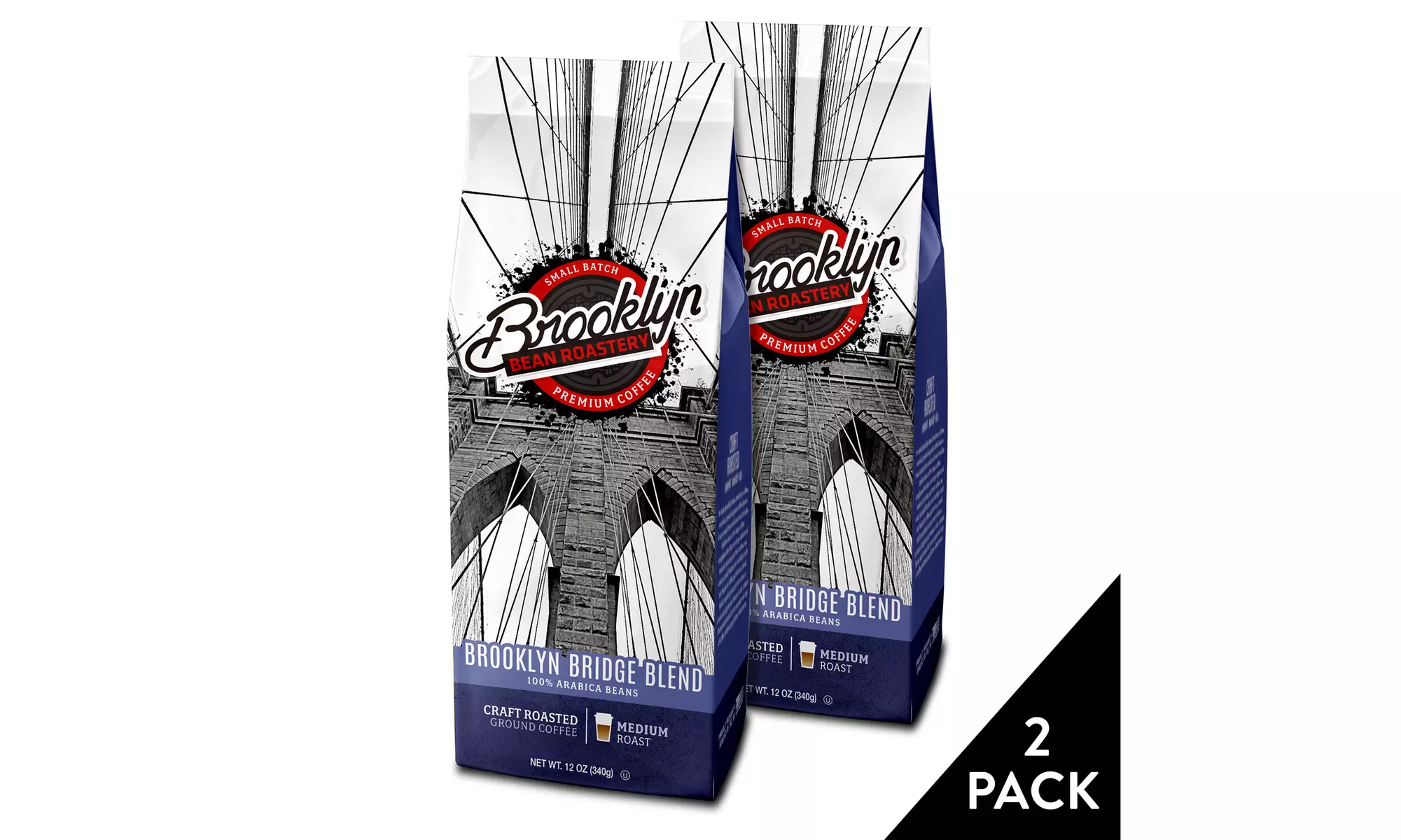 Brooklyn Bean Ground Coffee 12 Ounce Bags - 2 pk or 6 pk