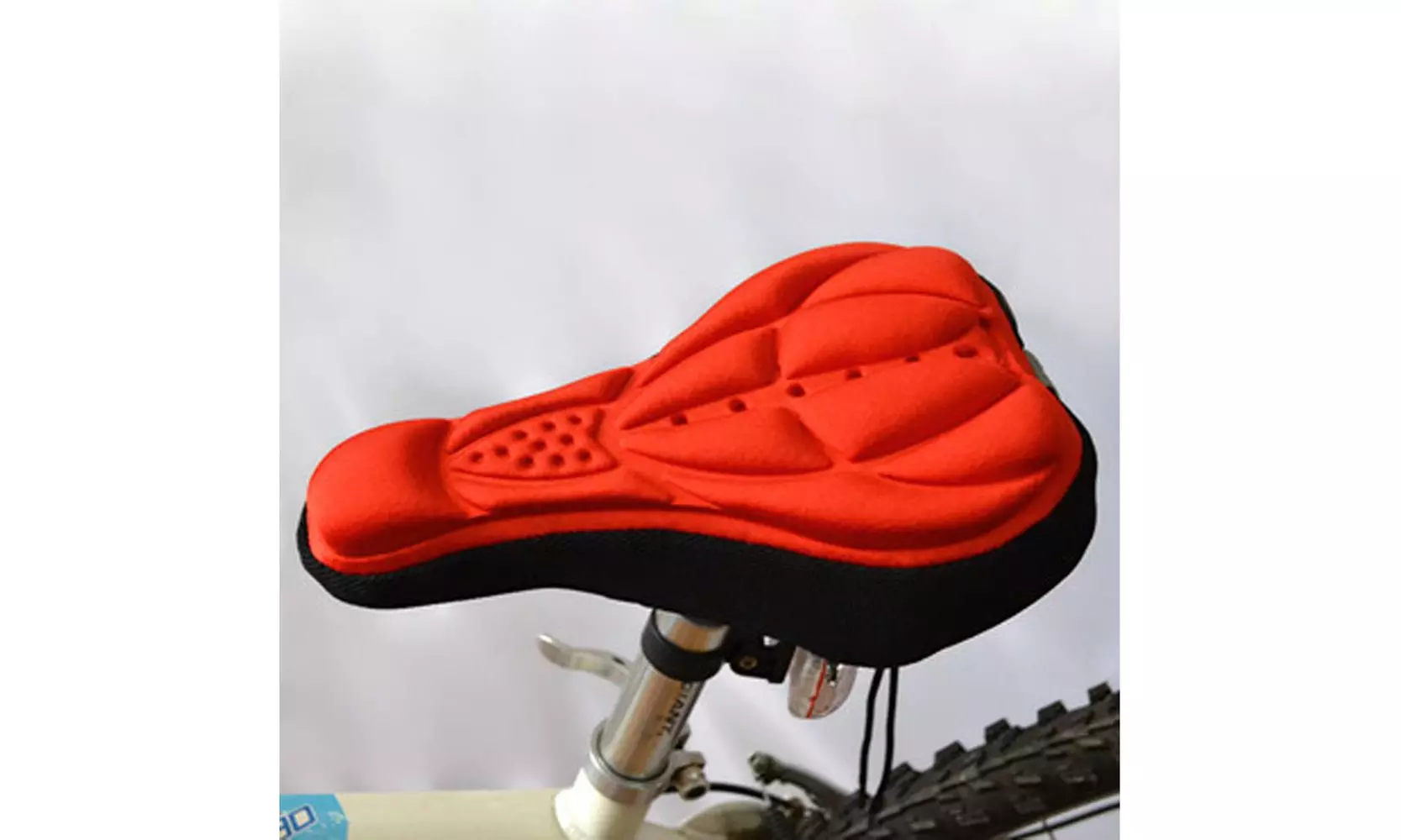 3D Padded Bike Seat - Black Blue Orange and Red - Primary Image