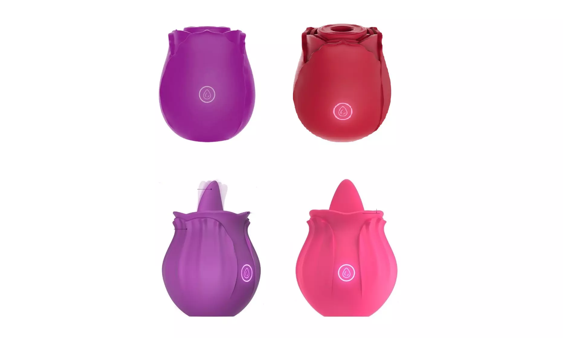 10 modes Rose Shape Dildo Nipple Tongue Oral Clitoris G-spot Stimulate Vibrator - Primary Image
