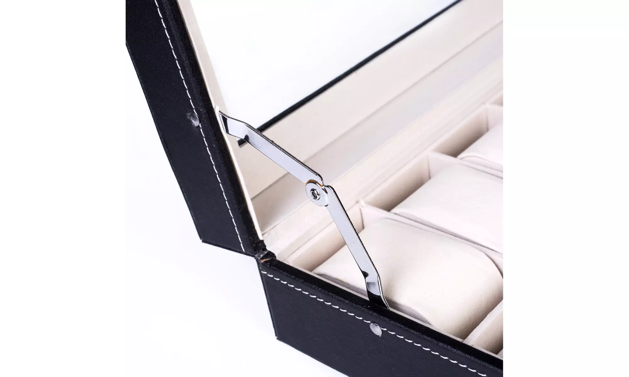 PU Leather Watch Cushion Display Glass Top Organizer Box(6,10,12,20,24 Slots)
