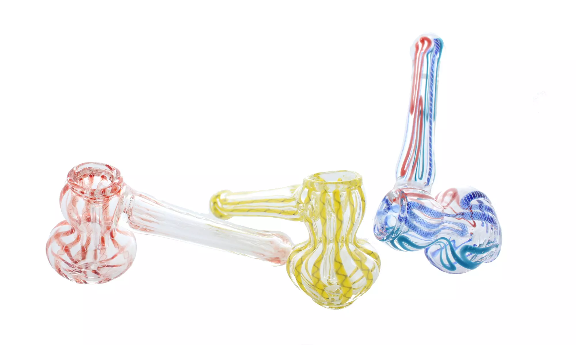 4.5" Small Swirl Hammer Bubbler Tobacco Pipe Assorted Colors - Primary Image