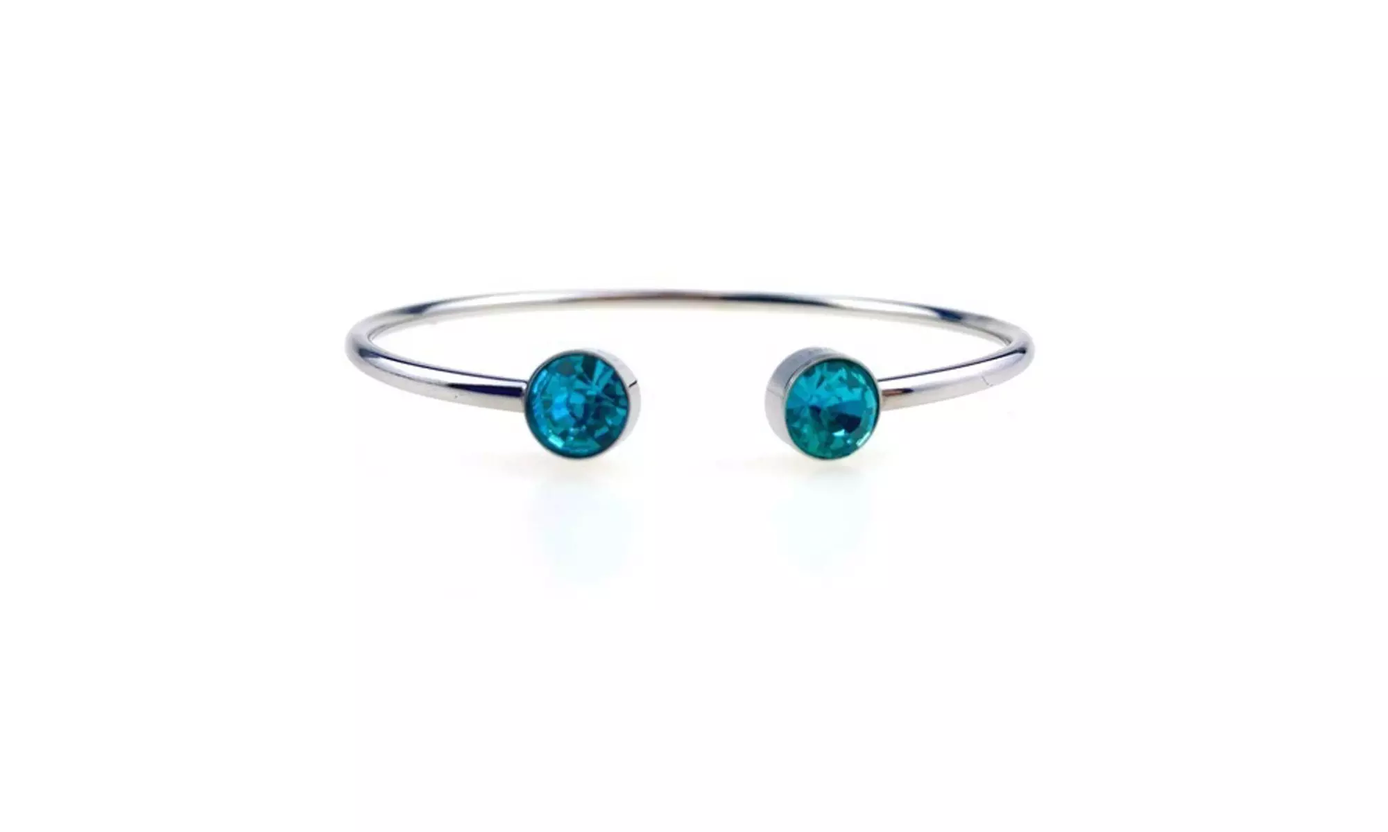 Paris Jewelry White Gold Plated Silver 3 Ct Zircon Stackable Bracelet 18k Gold - Primary Image