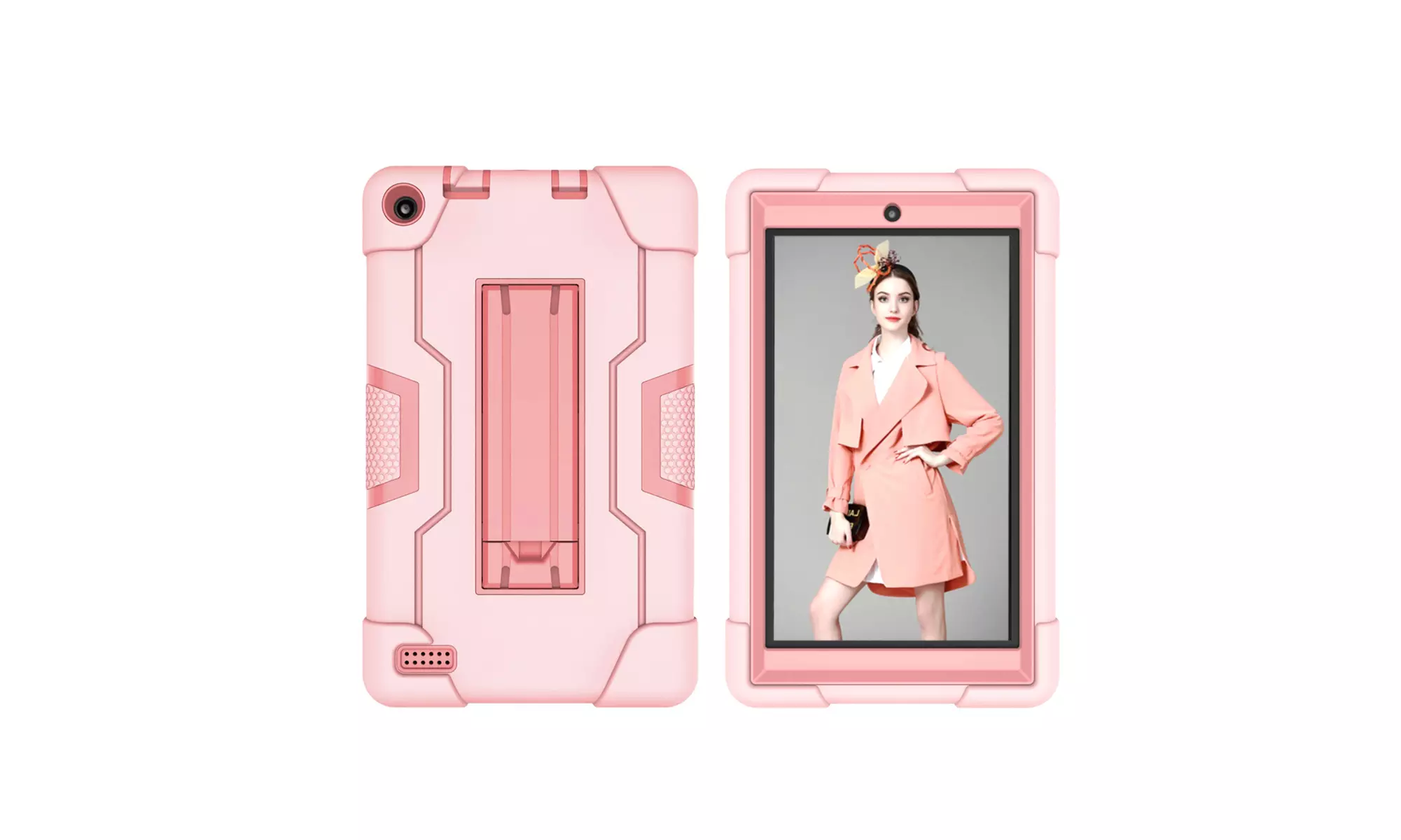 For Amazon Fire 7 2017/2019 Tablet Case Hybrid Heavy Duty Foldable Stand Case - Primary Image