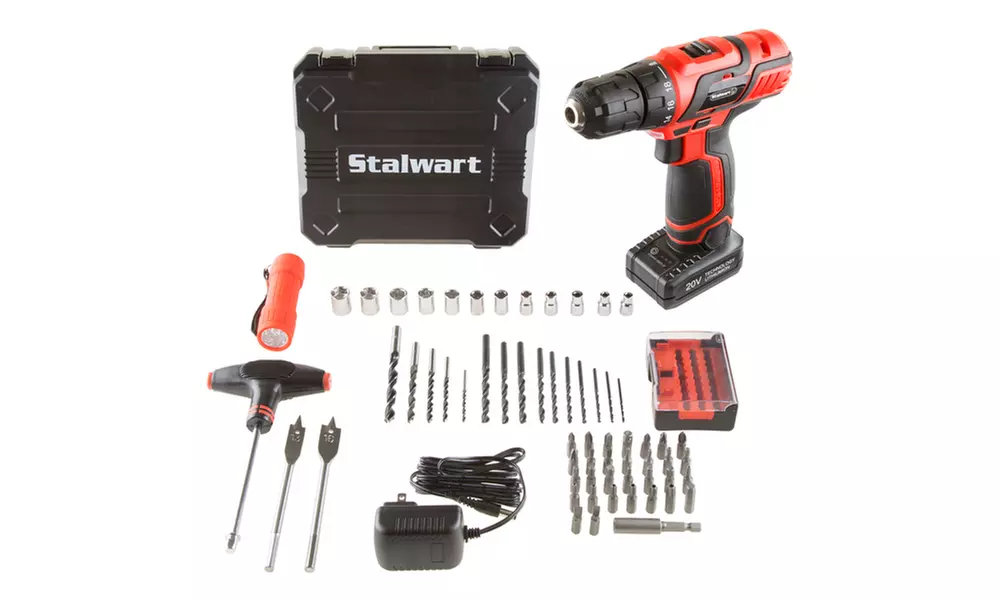 Stalwart 20V Lithium Ion 62 Pc Cordless Drill and Accessory Kit - Primary Image