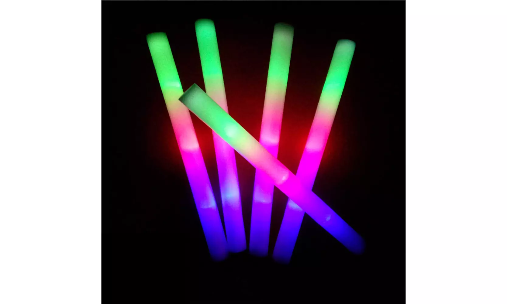 US 24-48 Pack LED Light Up Foam Sticks Glow Batons Flashing Rave Batons DJ Wands