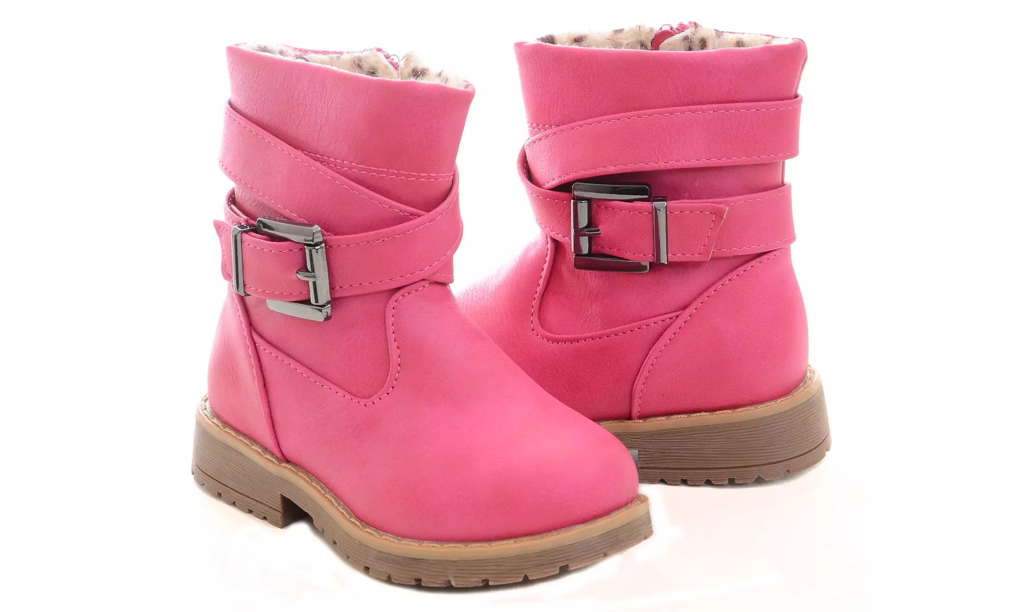 Hot Pink Lace Up Combat Boots Fuchsia Girls Toddler - Primary Image
