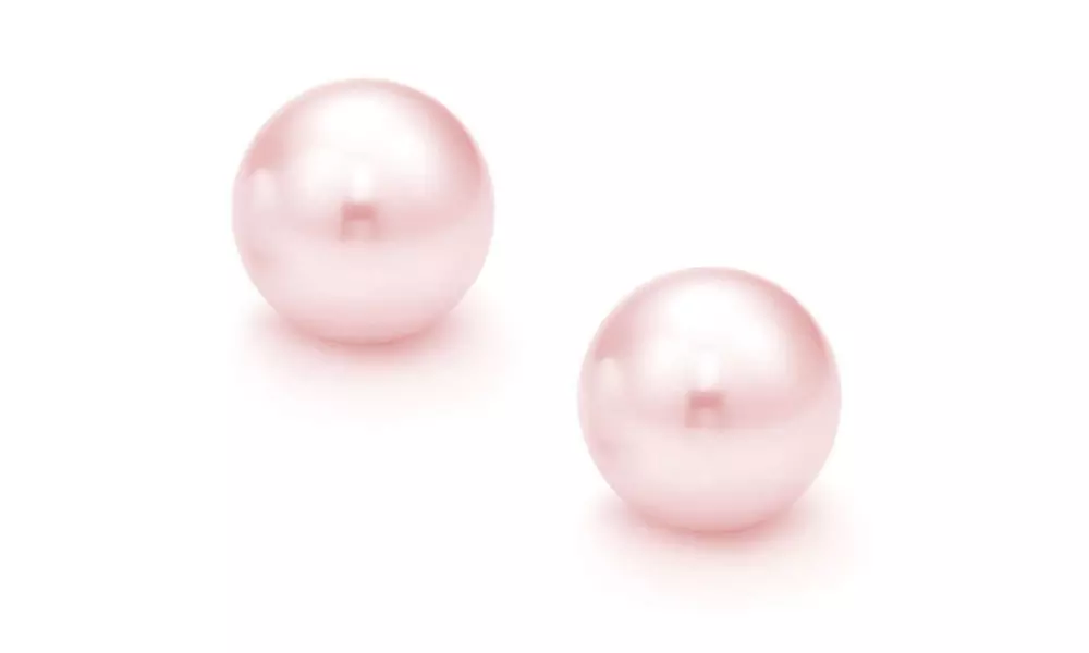 Suzy Levian 14K Gold 8mm Round Pink Freshwater Pearl Stud Earrings - Primary Image