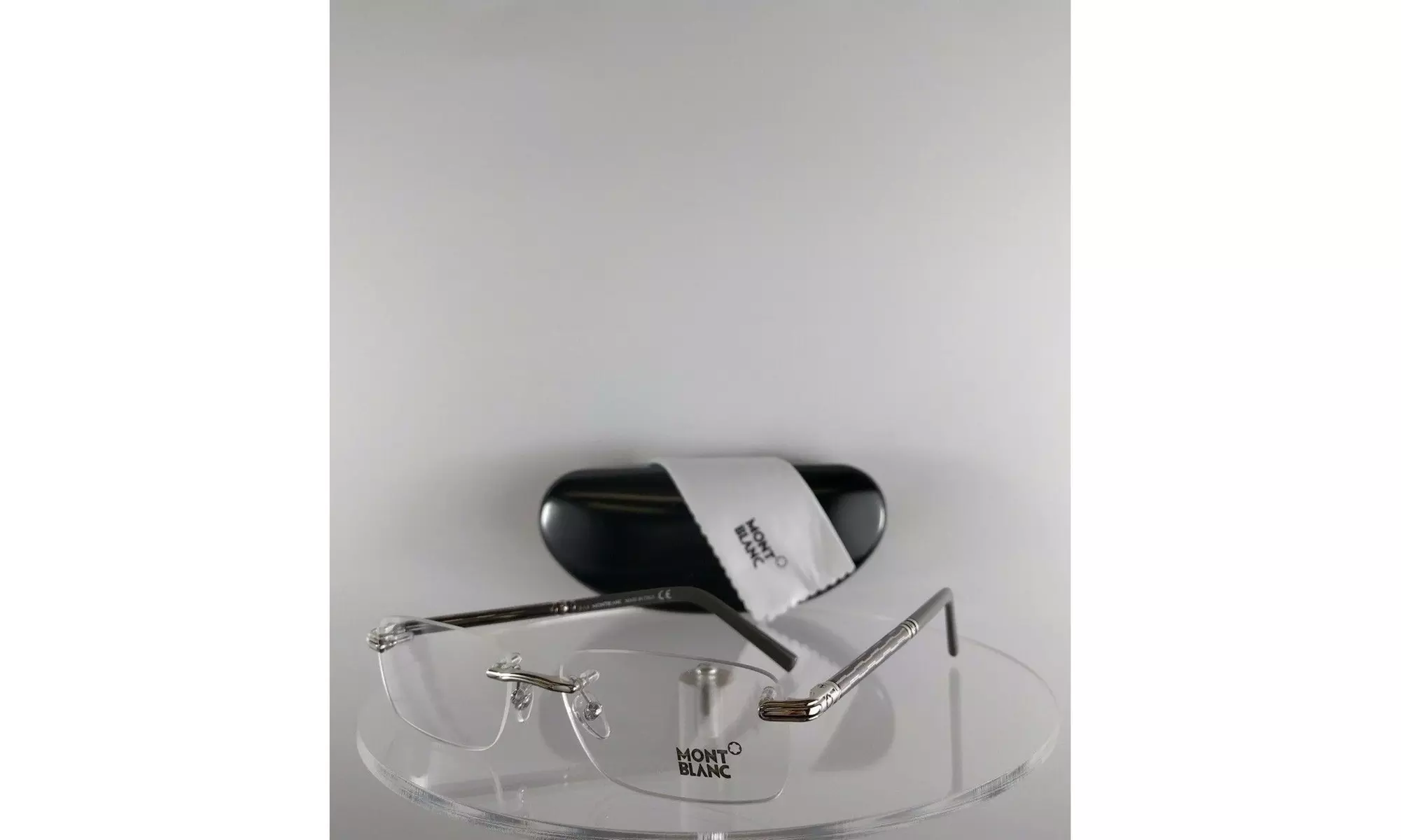 New Authentic MONT Blanc MB 432 016 Eyeglasses Gray Shiny Silver MB0432 Frame - Second Medium