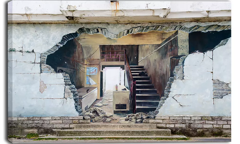 Broken Walls - Graffiti Street Art Canvas Print - Primary Image