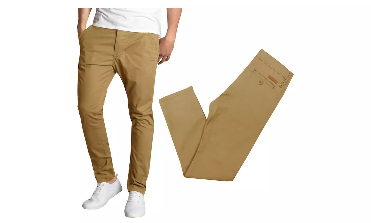 Galaxy By Harvic Men's Slim-Fit Stretch Chino Pants - Multiple Inseams Available