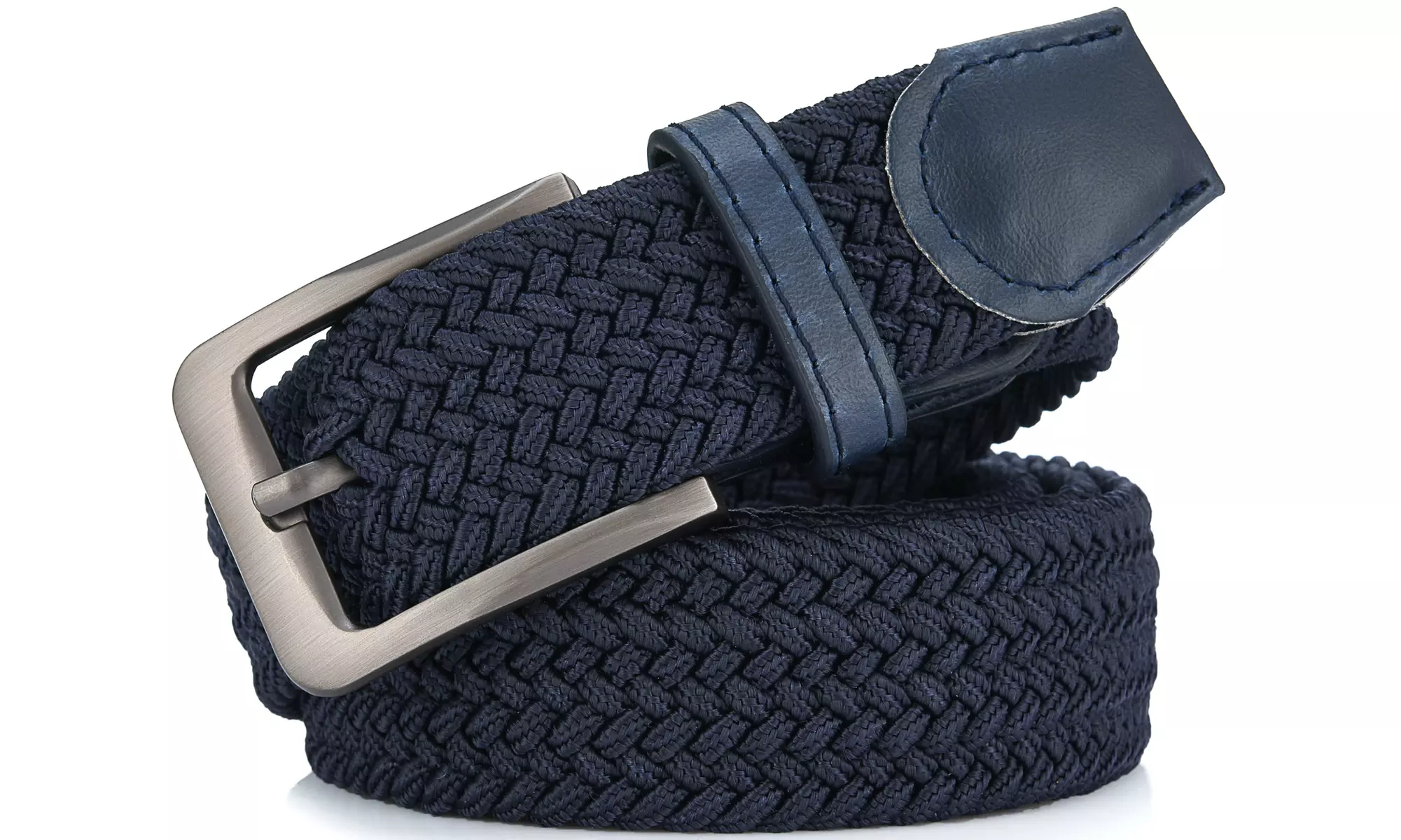 Gallery Seven Men's Braided Fabric Casual Stretch Belt