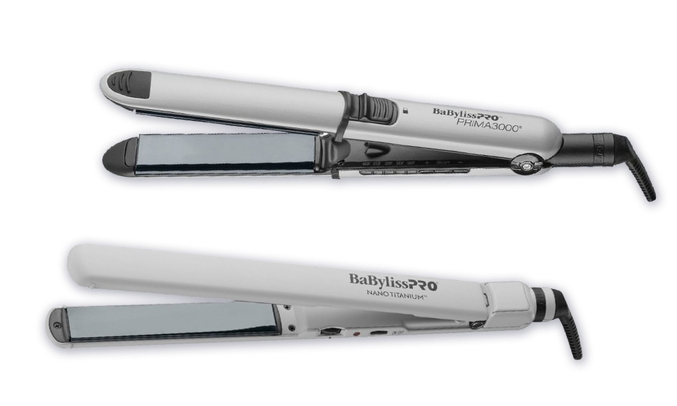 BabylissPRO Nano Titanium Prima3000 Flat Iron 1 1/4" OR 1" Ultra Thin