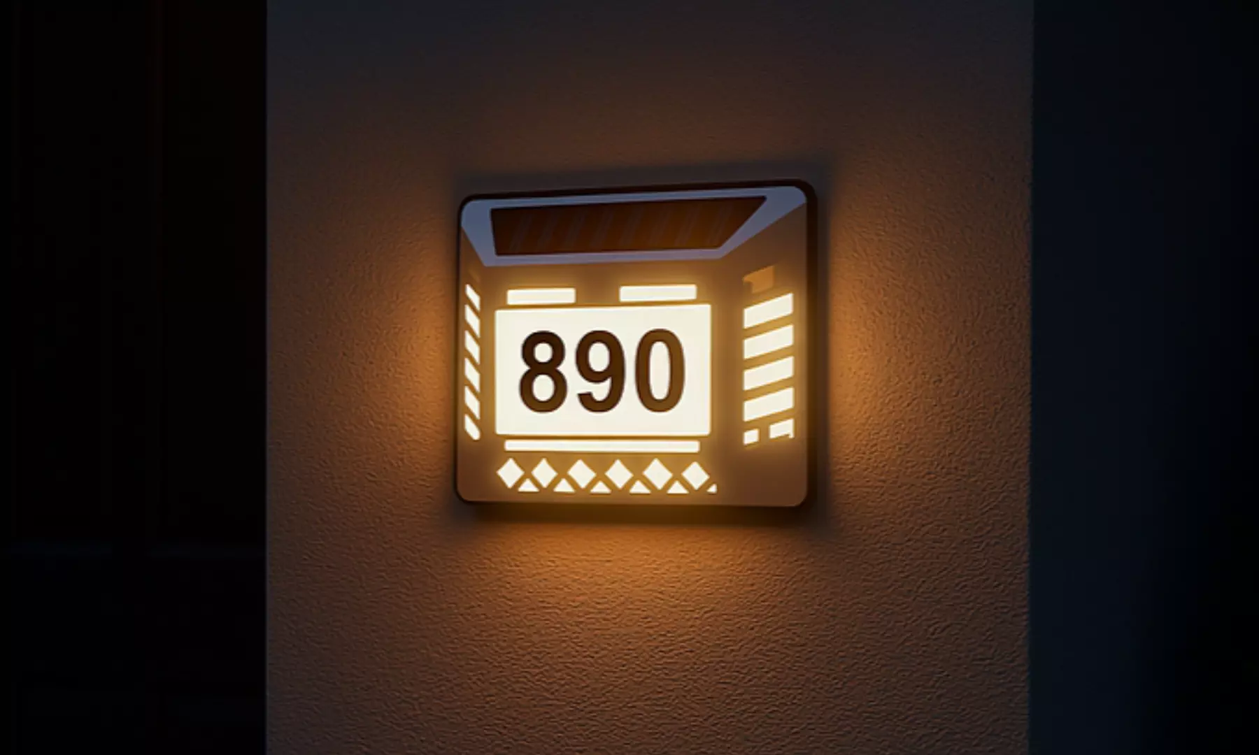 Solar LED House Address Sign with Custom Numbers