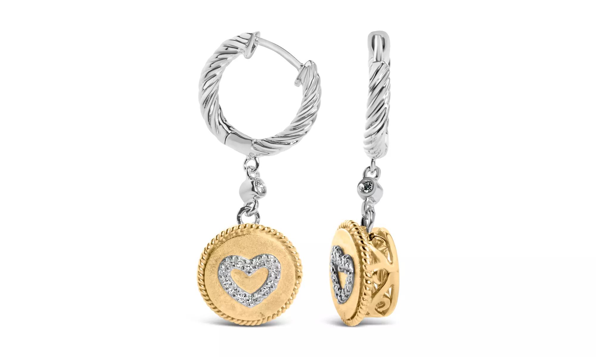 Silver & Genuine Diamond Heart Jewelry Set – Bracelet, Earrings & Pendant Necklace