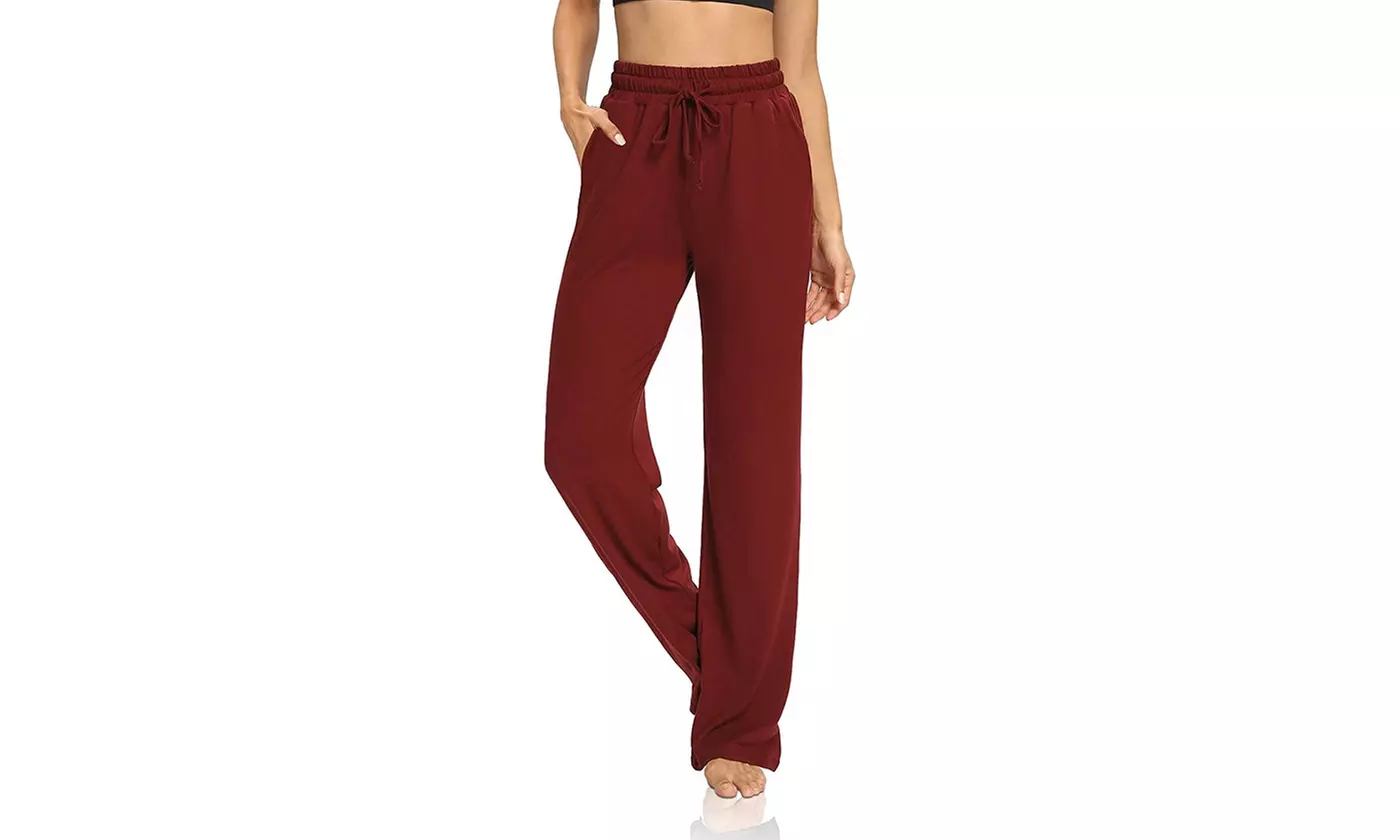 Women's Yoga Pants Loose Drawstring Workout Sweatpants with Pockets - Second Medium