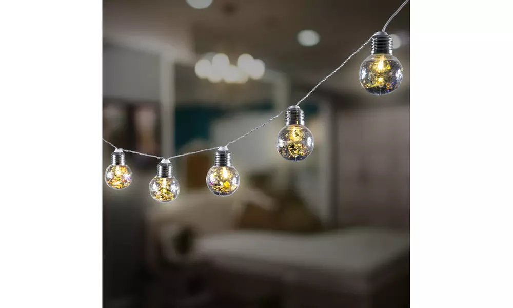 Merkury Innovations Mini Edison Bulb String Lights - Clear/Confetti/Glitter - Primary Image
